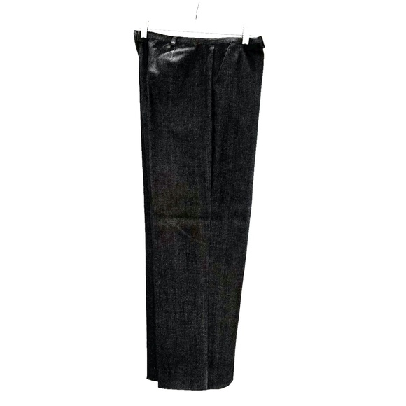 ELLEN TRACY COMPANY BLACK DENIM HIGH RISE WIDE LEG STRETCHY DENIM TROUSERS - Picture 8 of 16